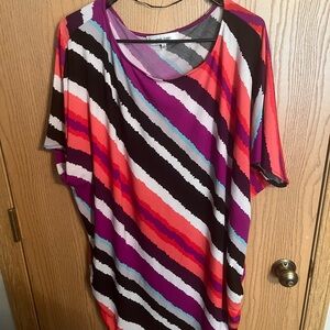 Colorful stripped short sleeved shirt